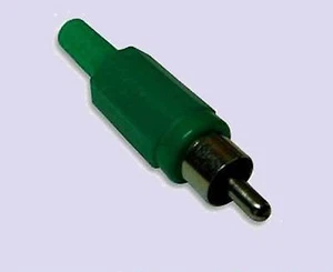 Phono Plug Male RCA Green X5 Plus Strain Relief Audio Video Low Voltage DC New - Picture 1 of 2
