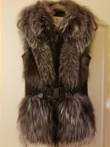 Silver Fox Fur Vest size XS/S - Picture 1 of 12