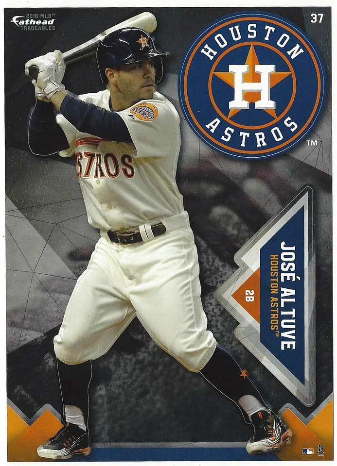 JOSE ALTUVE FATHEAD TRADEABLES HOUSTON ASTROS LOGO REMOVEABLE DECAL 2016 #37 - Image 1 of 3