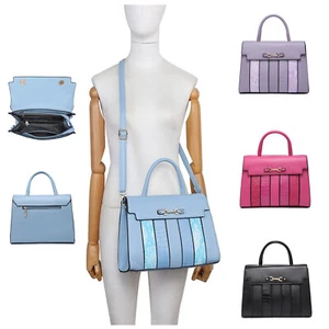 Bolso de hombro de cuero sintético con cinturón de cocodrilo y serpiente delantero en S-mediano para mujer - Imagen 1 de 15