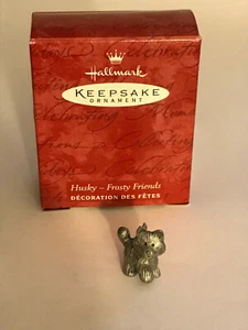 HALLMARK Frosty Friends Husky Perro Miniaturas Metal Vacaciones Navidad Adorno - Imagen 1 de 2