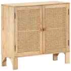 Sideboard 80x30x73 cm Solid Mango Wood and Natural Cane