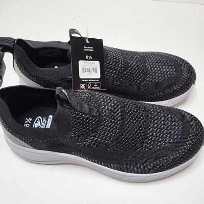 Zapatos deportivos de trabajo para hombre talla 8,5 tejidos sin cordones cómodos zapatillas negras nuevos Foto 1 de 4