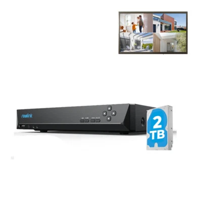 Reolink 8CH 12MP PoE NVR Surveillance System Recorder 2TB HDD Video Surveillance - Image 1 of 4