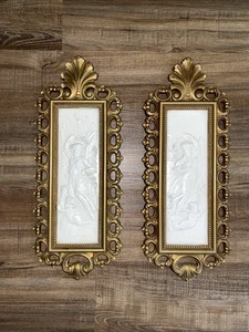 Arte de pared victoriano vintage HOMCO 1971 EE. UU. #4710 oro 18,5 x 7,25 - Imagen 1 de 11