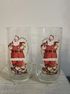 Juego de vasos de vidrio vintage de Santa Coca Cola Navidad Haddon Sunbloom 1946 - Imagen 1 de 13