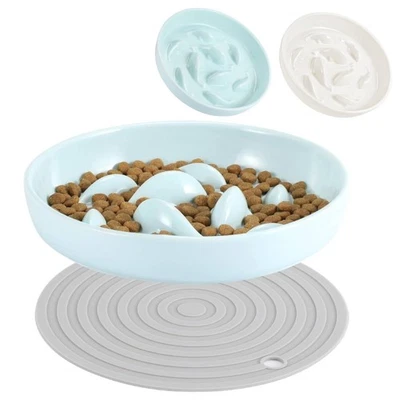 Anti Schling Napf Keramik Antischlingnapf Slow Feeder für Katze Kleine Hunde - Bild 1 von 4