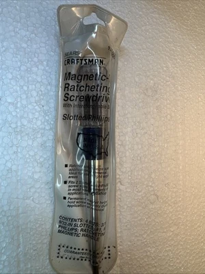NOS Craftsman 41466 (WF) USA RATCHETING Magnetic Bit Screwdriver, Bits, Case NEW - Image 1 of 4