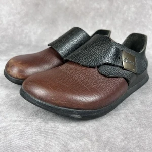 Scarpe vintage Birkenstock Betula Charleston bicolore in pelle nero/marrone - W6/M4 - Foto 1 di 10