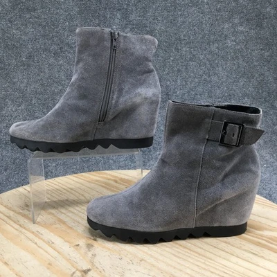 Botas Aerosoles Mujer 9.5 M Botín Confidencial Gris Cuero Informal Tacones de Cuña Foto 1 de 4