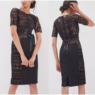 Byron Lars Dress Carissima Sheath Black Lace Dress 2P - Image 1 of 4