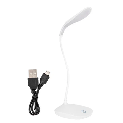 USB Flexible Hals LED Schreibtischlampe Dimmbar Touch Switch Nacht Leselampe - Bild 1 von 4