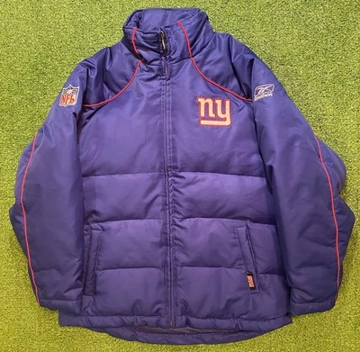 Chaqueta de Colección New York Giants Juvenil Mediana 10-12 NFL Fútbol Puffer Down Y2K Foto 1 de 4