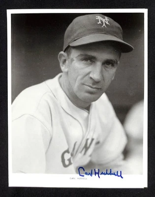 CARL HUBBELL - MLB - NEW YORK GIANTS - HOF SIGNED 8x10 Photo - JSA COA/LOA - Image 1 of 2
