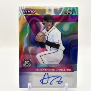 ALEJANDRO ROSARIO 2024 Leaf Vivid Baseball NAVY BLUE PRISMATIC AUTO /7 RANGERS - Picture 1 of 2