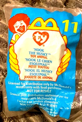 Nook the husky Beanie Baby McDonald’s 1993 Erros de Etiqueta MUITO RAROS! NÃO ABERTO! - Imagem 1 de 2