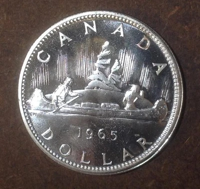 Old World Crown Coin Lot .800 Silver Dollar Canada 1965 .600 ASW KM#64.1 BU - Image 1 of 2