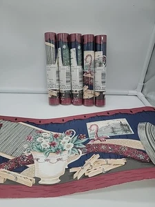 Borden Inc Wallpaper Border Laundry Room Vintage 5 Rolls Flowers Iron Cleaning - Picture 1 of 8