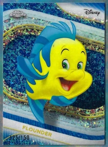 RARE 2025 Topps Chrome Disney Flounder Blue Mini Diamond Refractor #125/150 - Picture 1 of 2