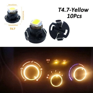 10x T4.7/T5 Neo Wedge LED Bulb Dash Climate Instrument Base Light Lamp Yellow ， - Picture 1 of 8