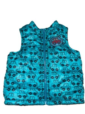 ⭐️Chaleco 2T forrado de vellón pieles resistentes con camiones-azul Foto 1 de 4