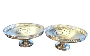 Sterling Silver Pair Pedestal Bon Bon Dishes by Adie Brothers 1935 Birmingham - Picture 1 of 4