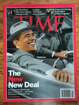 Time Magazine November 24 2008 "The New New Deal" Obama as FDR cover - Image 1 of 4
