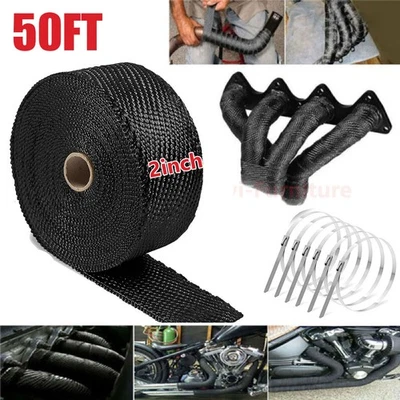 50FT Titan Hitzeschutzband Auspuff Krümmer Band bis 1400° Hitzeschutz Heat Wrap - Bild 1 von 4