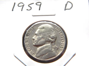 1959 (D) Jefferson Nickel - Picture 1 of 2