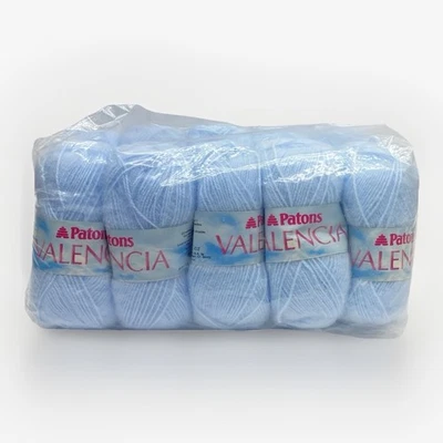 Lote 10 Patones De Colección Valencia 2426 Hilo Ariel Azul Claro Acrílico Mezcla Madeja 50g ea Foto 1 de 4