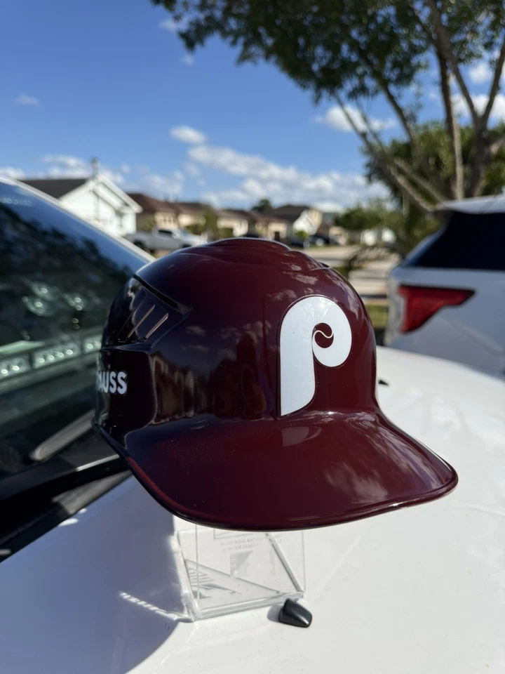 PHILADELPHIA PHILLIES POSTSEASON TB REALMUTO CUSTOM RAWLINGS COOLFLO HELMET  - Image 1 of 4