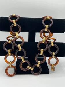 YVES SAINT LAURENT - Cinturón Cadena Tortuga Lucita Años 60 Ajustable YSL - Imagen 1 de 24