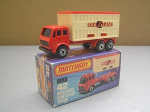 Matchbox Superfast MB42 Mercedes Container Truck black base MIB - Picture 1 of 11