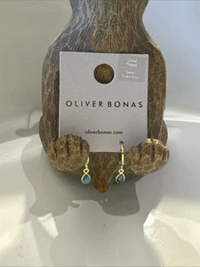 Oliver Bonas Err Auden Teardrop Blue Earrings New - Picture 1 of 3