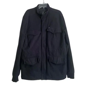 Hurley gesteppte schwere schwarze Baumwolljacke mit durchgehendem Reißverschluss - Größe: Large - Bild 1 von 8