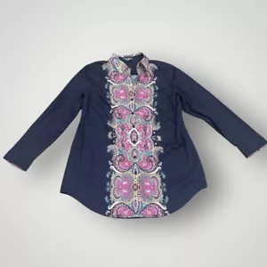 Camisa Go Silk Mujer Púrpura Cachemira Manga Larga Con Botones XL Cuello Hada - Imagen 1 de 9