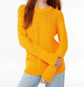Free Assembly Women Size XL Sweater Crewneck Cotton Textured Knit Preppy Chic - Picture 1 of 7