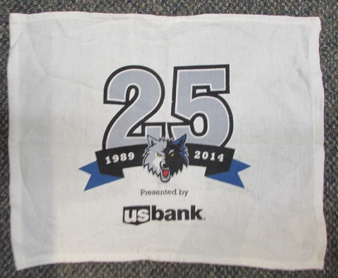 2014 Minnesota Timberwolves 25th Anniversary Towel - Used - 17" x 14" Cover