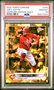 2022 Topps Chrome Sapphire #290 Joey Votto Gold /50 PSA 10 - Picture 1 of 2