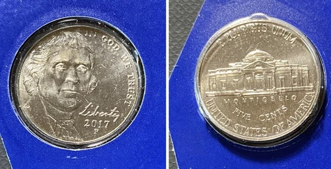2017  P&D   Jefferson Nickels from Mint set Cover