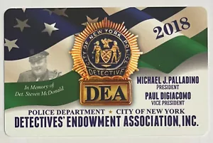 2018 NYC Detective Endowment Association DEA card NEW - Picture 1 of 1