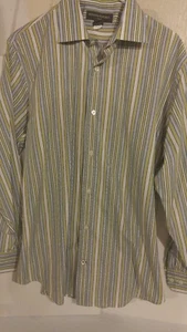 Banana Republic Mens Striped Dress Shirt Size Large B1 - Picture 1 of 3