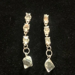 Handmade Herkimer Diamond Sterling Silver Dangle Earrings Elegant Natural HSN - Picture 1 of 12