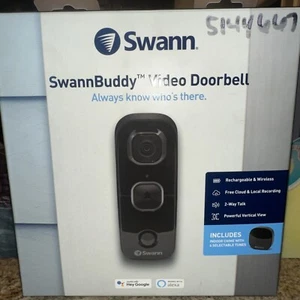 SwannBuddy Wi-Fi 1080p Video Doorbell - Black New - Picture 1 of 2