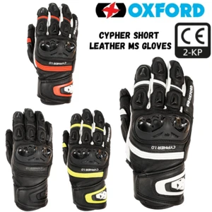 Oxford Cypher Motorcycle Motorbike Leather Short Gloves Sports Bike Rider Glove - Picture 1 of 27