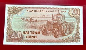 1987 200 HAI TRAM DONG 200 DONG VIETNAM BANKNOTE - Picture 1 of 2
