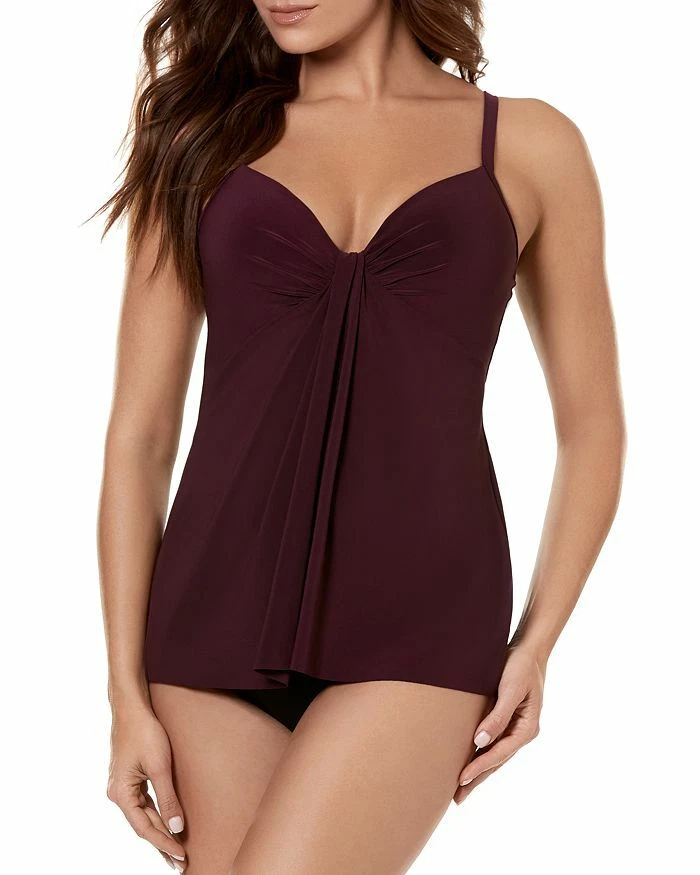 Miraclesuit Swimsuit Tankini Top so Riche Marina Underwire Shiraz 6516625 Sz 10