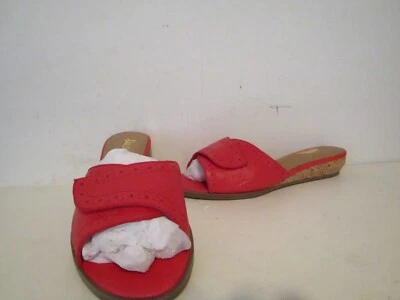 Bass Womens Josie Leather Slip On Slide Sandals Reddish Size 6 - Image 1 of 4