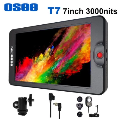 OSEE T7 7" 3000nit High Bright On-Camera Field Monitor 4K HDMI Full HD 1920x1200 - Image 1 of 4