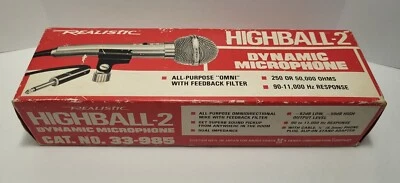 Vintage REALISTIC Highball-2 Dynamic microphone Cat. No. 33-985 in box, Japan - Image 1 of 4